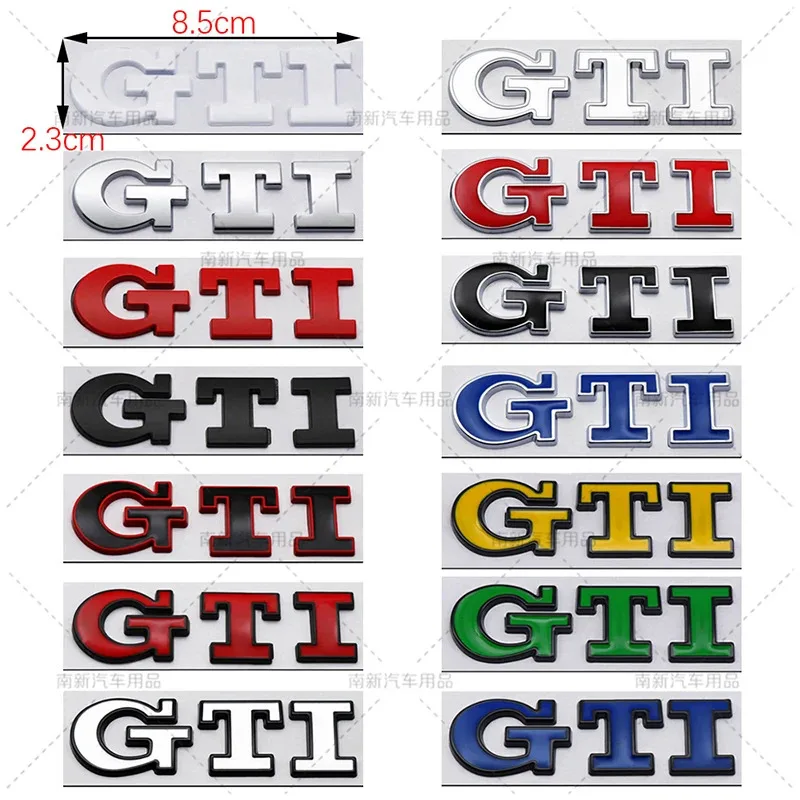 3D 금속 GTI 그릴 엠블럼 배지 뒷 트렁크 데칼 자동차 스티커 폭스 바겐 폭스 바겐 골프 5 6 7 8 MK2 MK3 MK4 MK5 MK6 MK7 액세서리