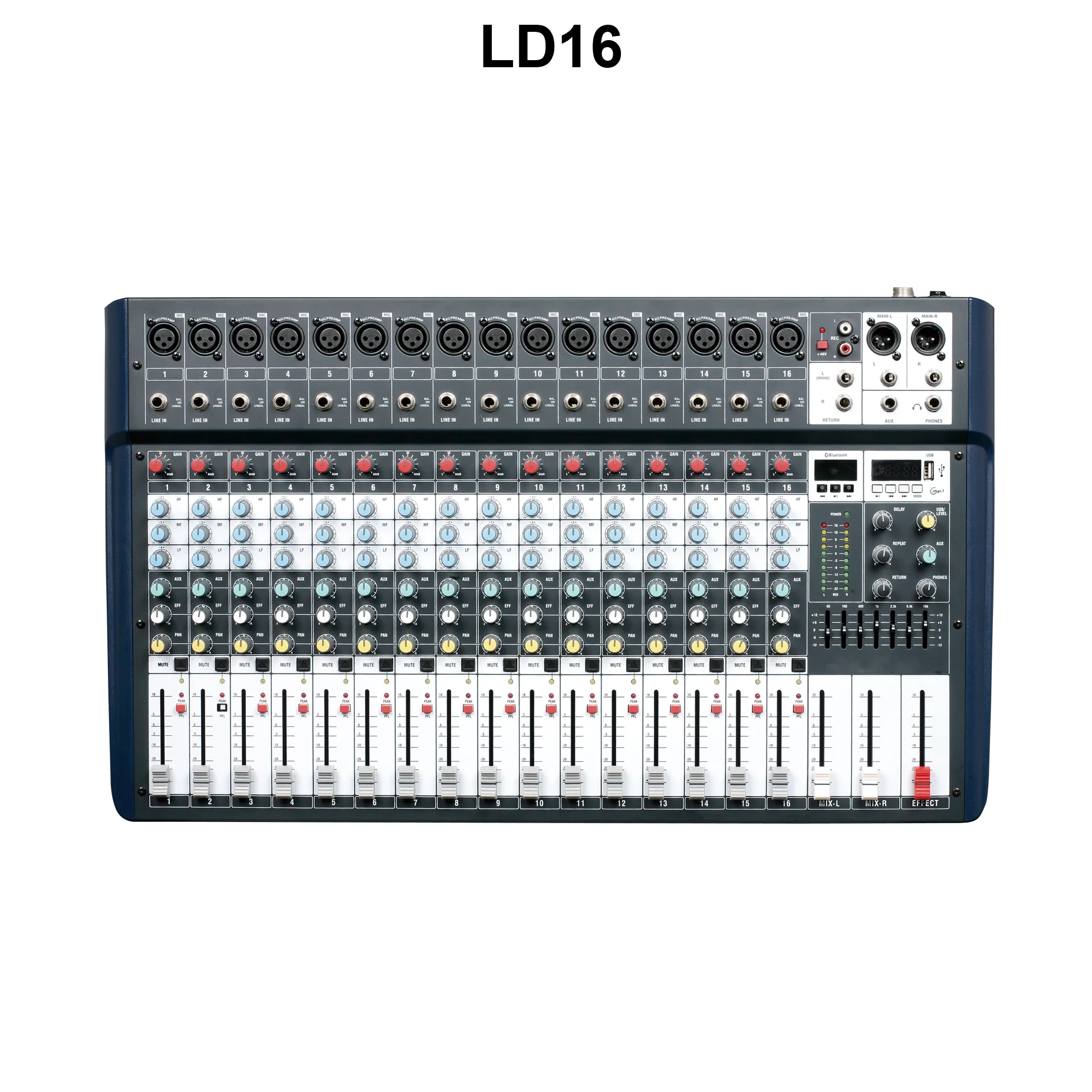 전문 오디오 비디오, LD16, 16 채널 USB 미니 오디오 믹서