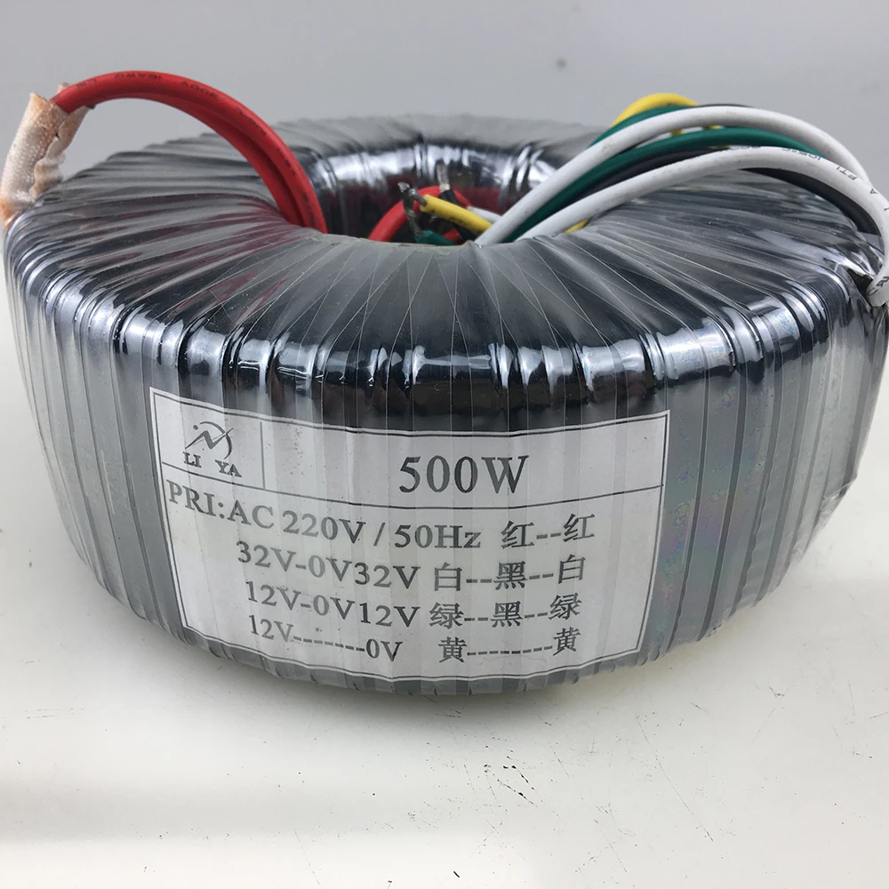 Amplificatore Di Potenza Da 500W Trasformatore Toroidale Audio Da 220V A Doppio 32V Doppio Anello 12 V12V La Tensione Della Mucca Può Essere Personali