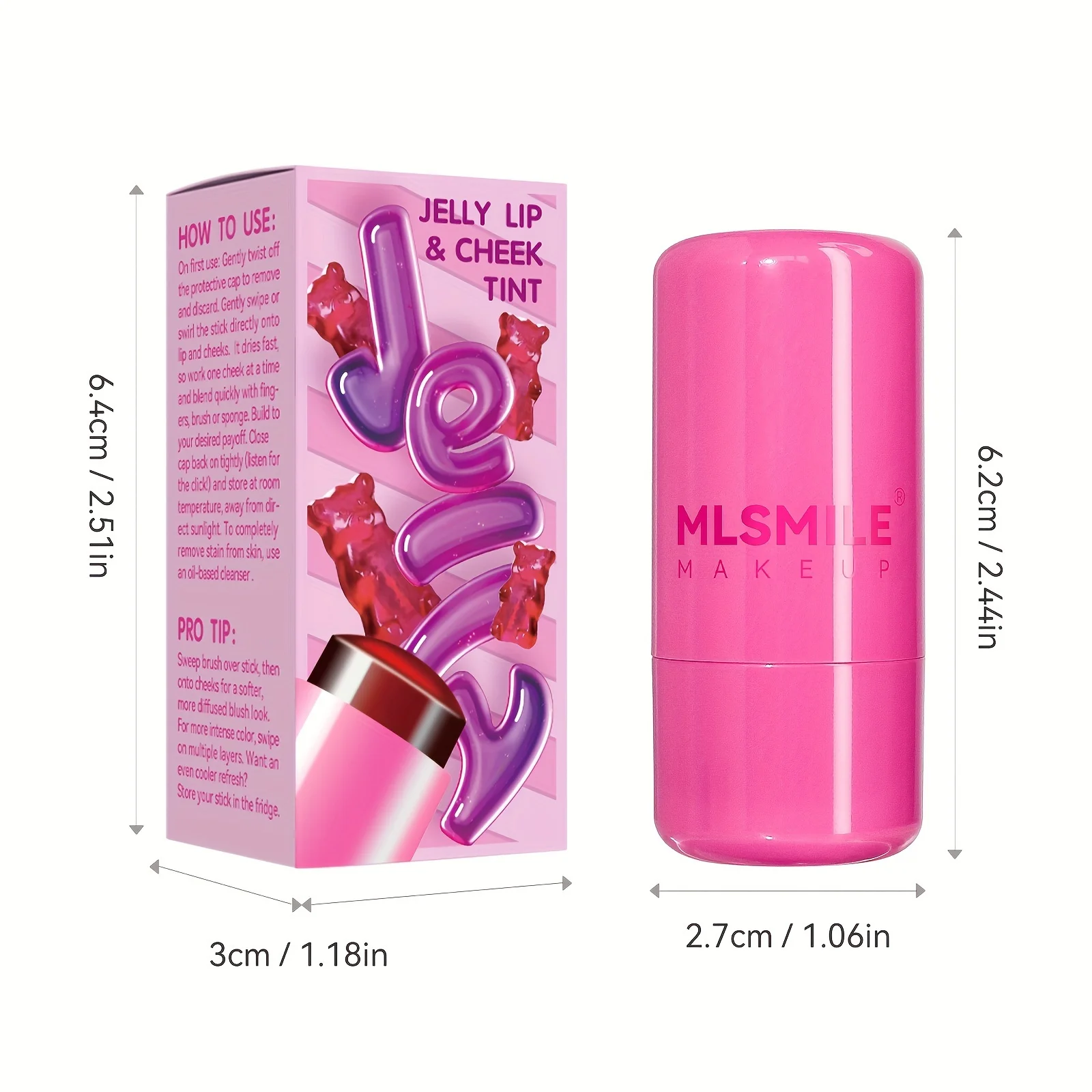 Jelly Blush Stick Makeup, Water Jelly Tint Stick, Lip and Cheek Jelly Blush Stick Lipstick, Lightweight 5