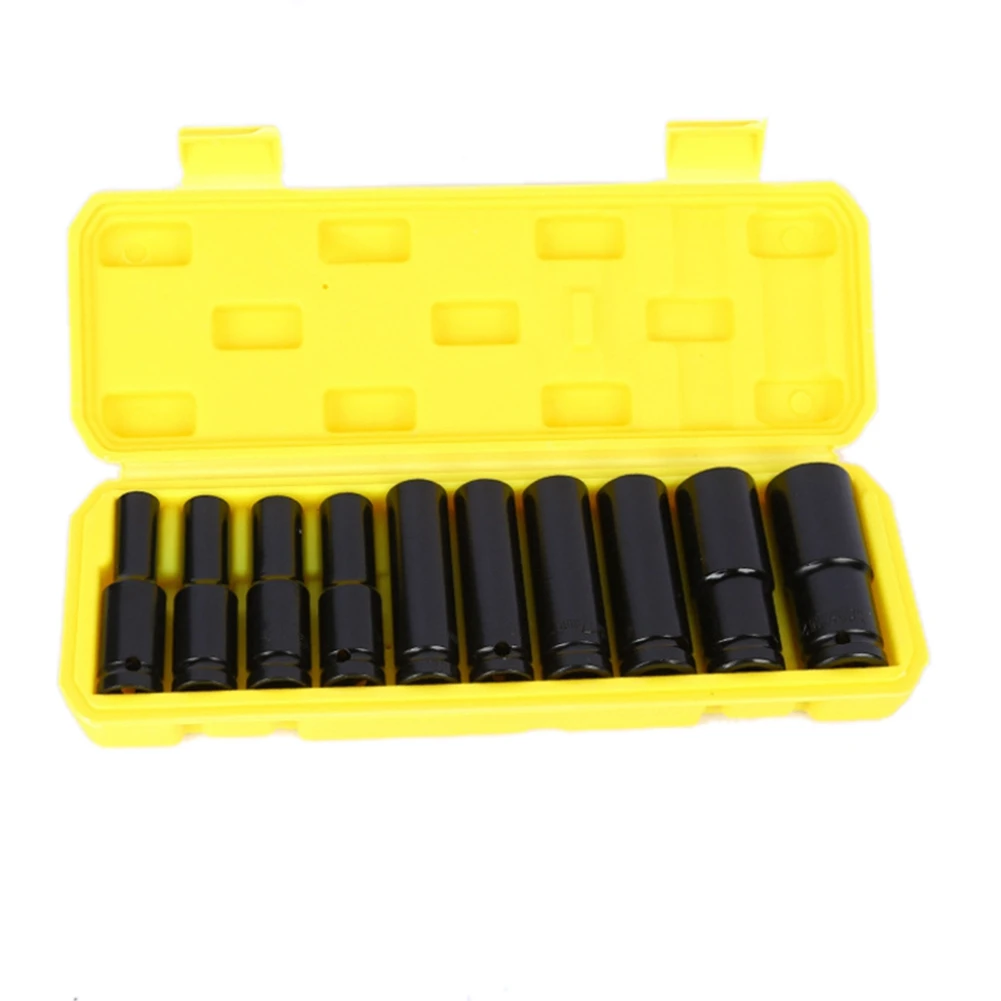 

8-24Mm 1/2 Inch Drive Deep Impact Socket Set Heavy Metric Garage Tool For Wrench Adapter Hand Tool Set 10Pcs