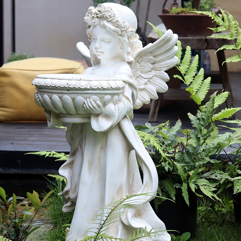 

European courtyard decoration, angel garden, villa, living room, outdoor floor to ceiling landscaping decoration and decorations