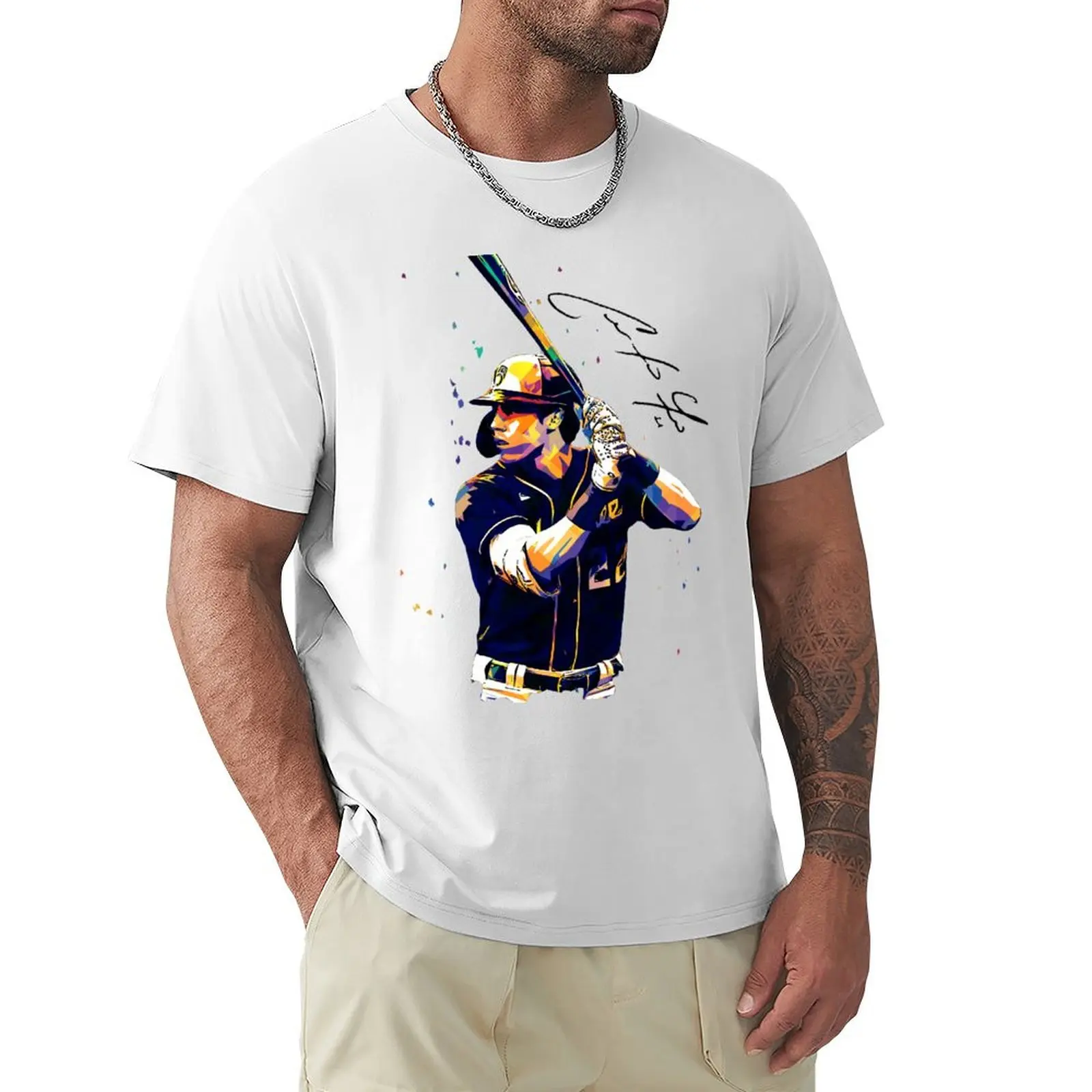

Christian Yelich T-shirt customs design your own Short sleeve tee oversized t shirt men