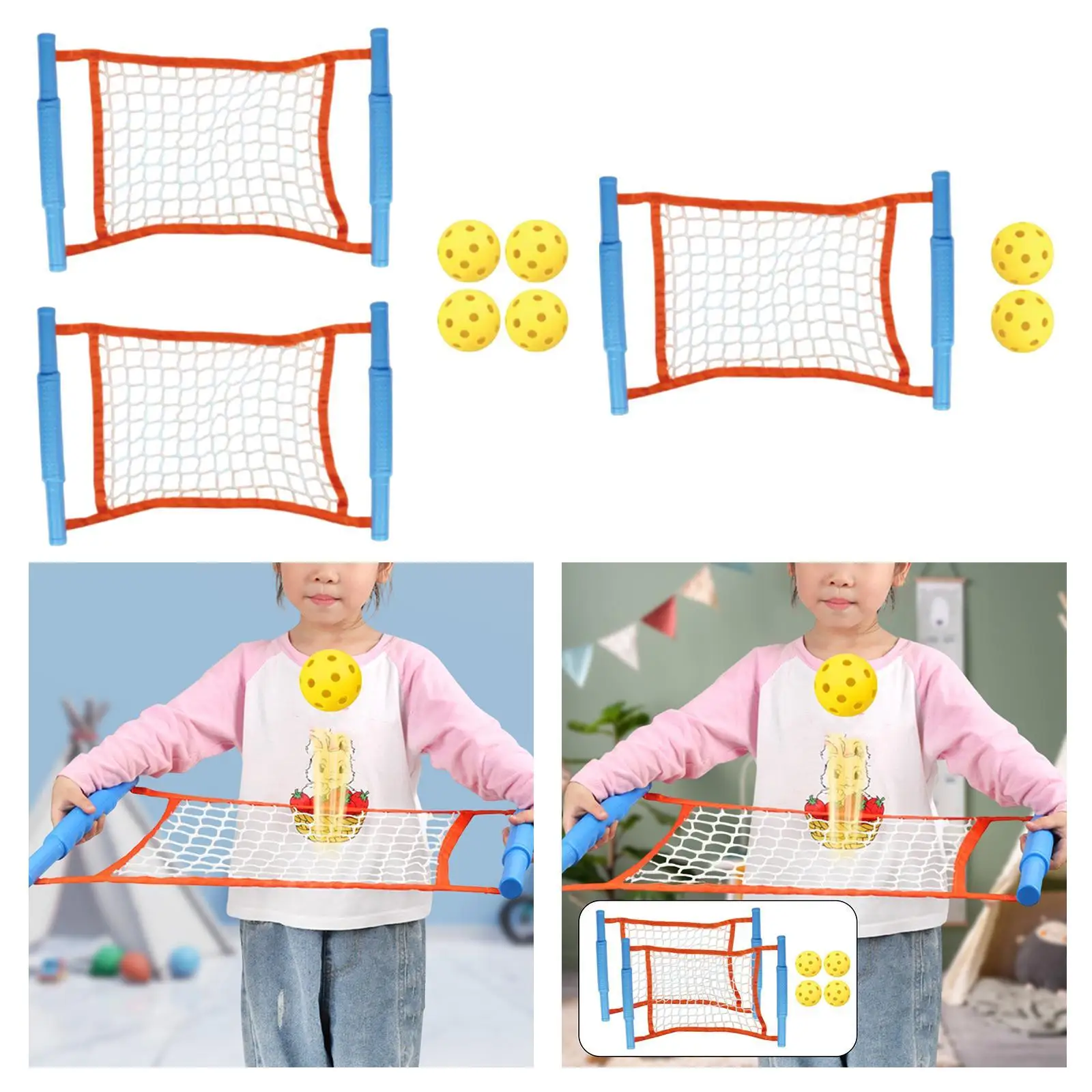 Ball Game Set Lightweight with Balls Outdoor Play Toy for Families Teens