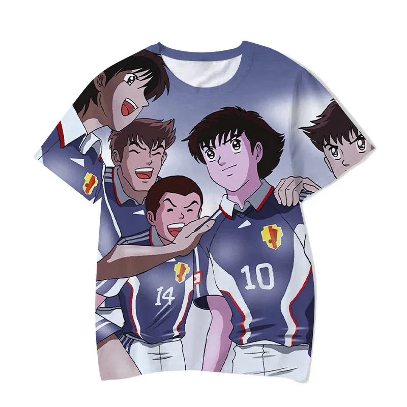 T-Shirts Anime Cartoons Captain Tsubasa 3D Print Streetwear Boy Girl Casual Fashion Oversized O-Neck TShirt Kids Tees Clothes 3