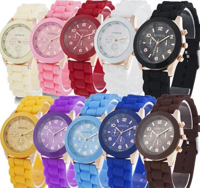 

Geneva Silicone Watch Fashion Beautiful Color Jelly Student Casual Watch Original Elegant Automatic Movement Quartz Wristwatches