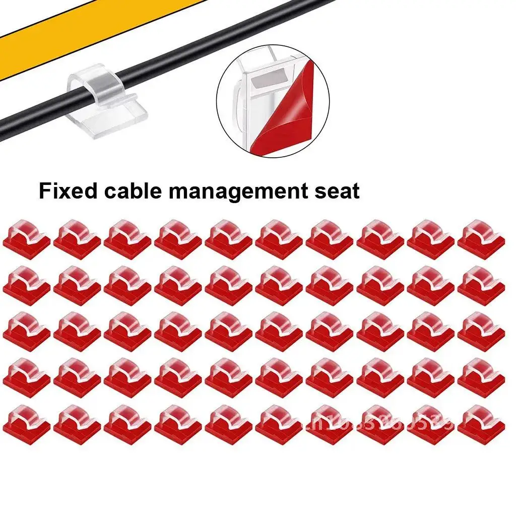 

20/50pcs Self Adhesive Cable Clips Cord Management Black Wire Holder Organizer Clamp Car Accessories Clip Wire Self-Adhesive
