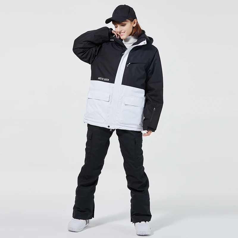 Ski Suit Winter Men Women Splicing Snow Ski Jacket Warm Windproof Thickened Snowboard Pants Waterproof Alpine Suit