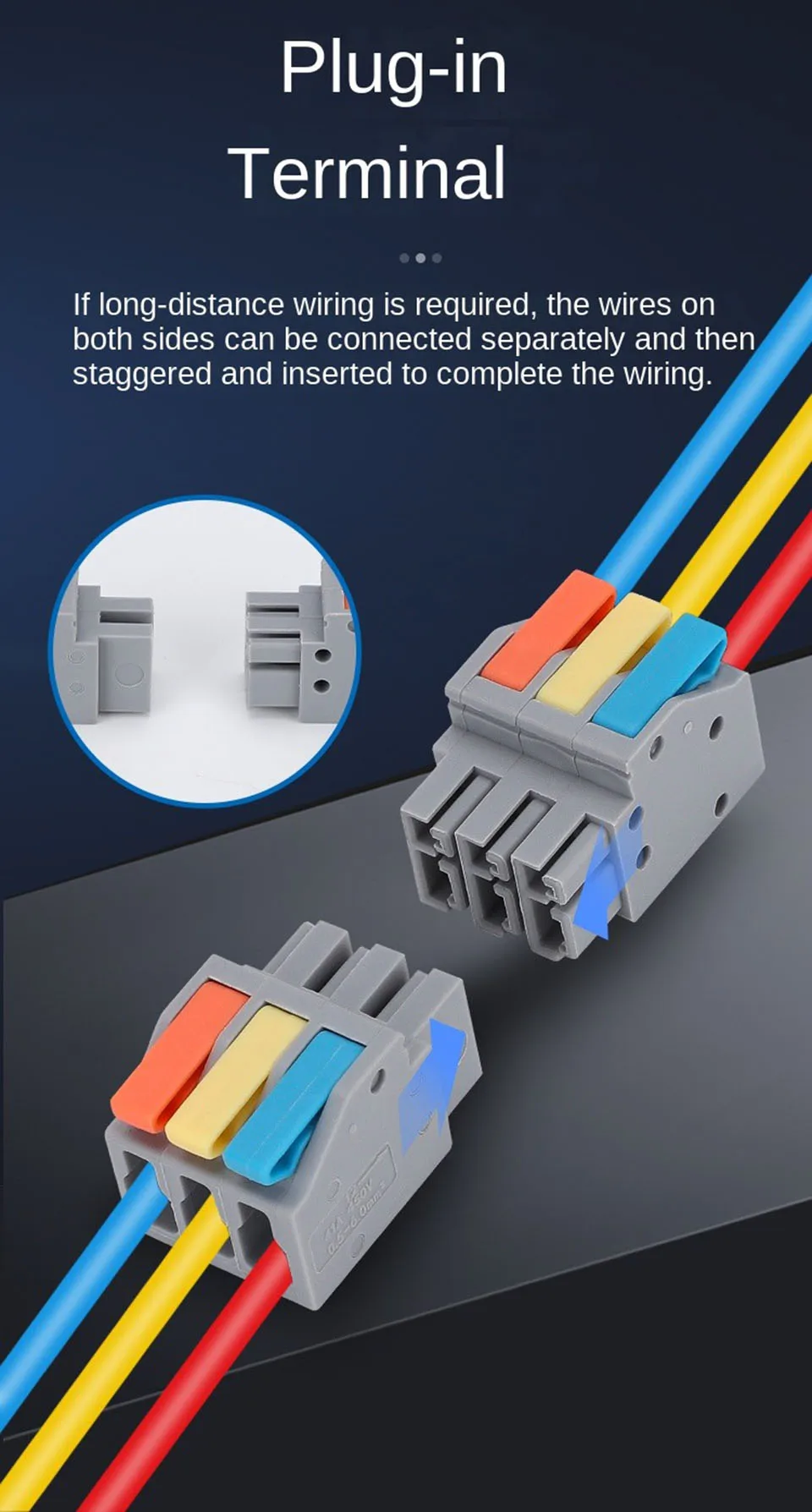 Description Picture 3 of itemDocking Quick Wire Connector Universal Compact Push-in Conductor Terminal Block High power Male female Cable joints 3/4/5 pin