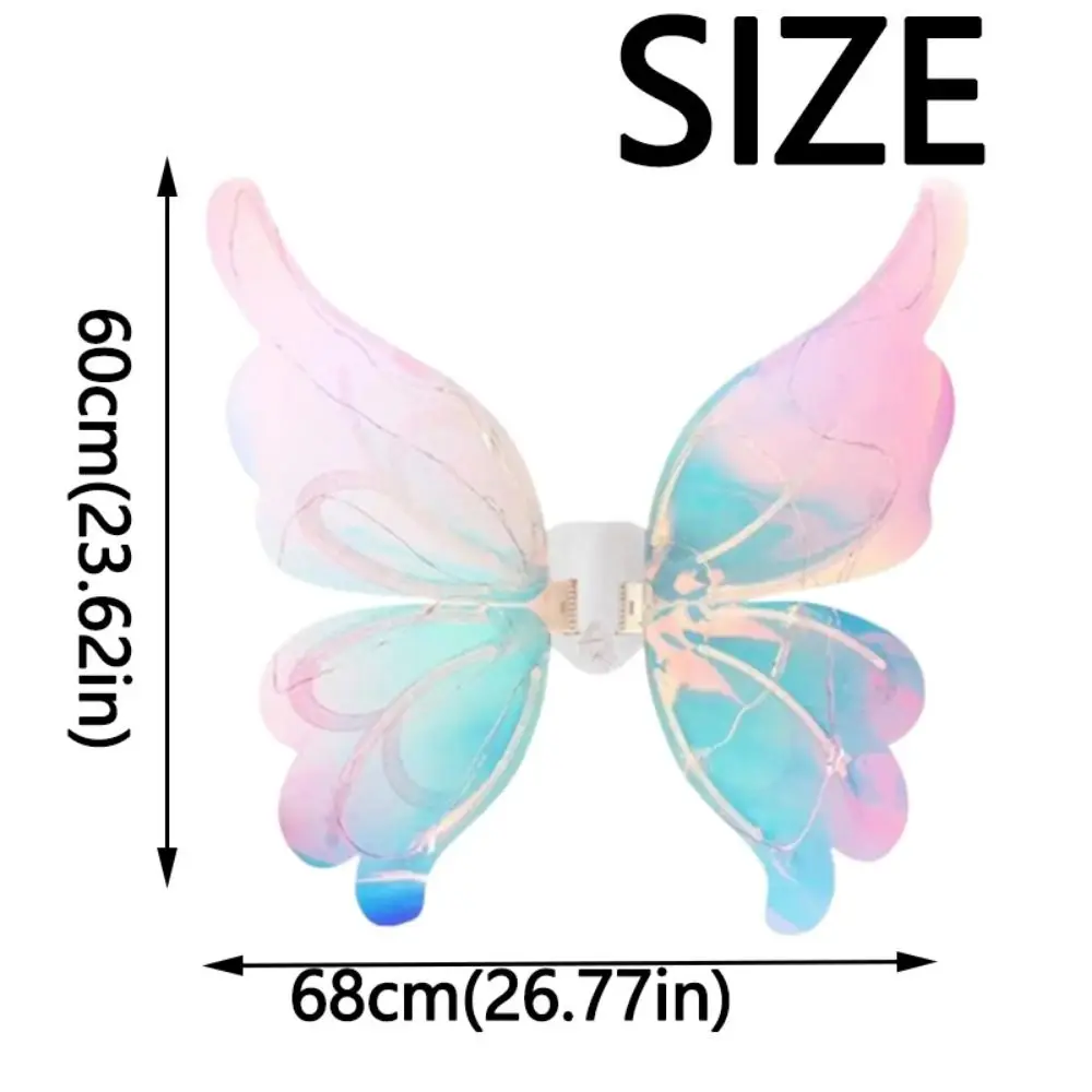 Creative LED Electric Butterfly Wings with Light Music Moving Wings Electric Elf Wings Costume Fluttering Wings Colorful Shiny