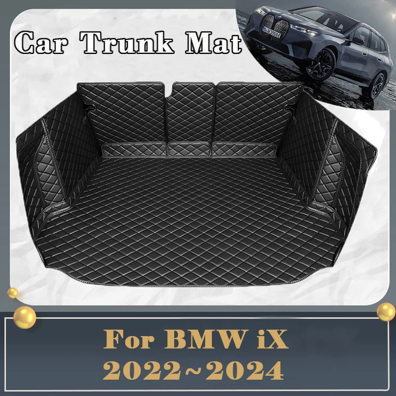 

Car Trunk Mat For BMW iX M60 2022 2023 2024 Dirt-resistant Fully Surrounded Trunk Mat Rear Cargo Tray Car Accessories