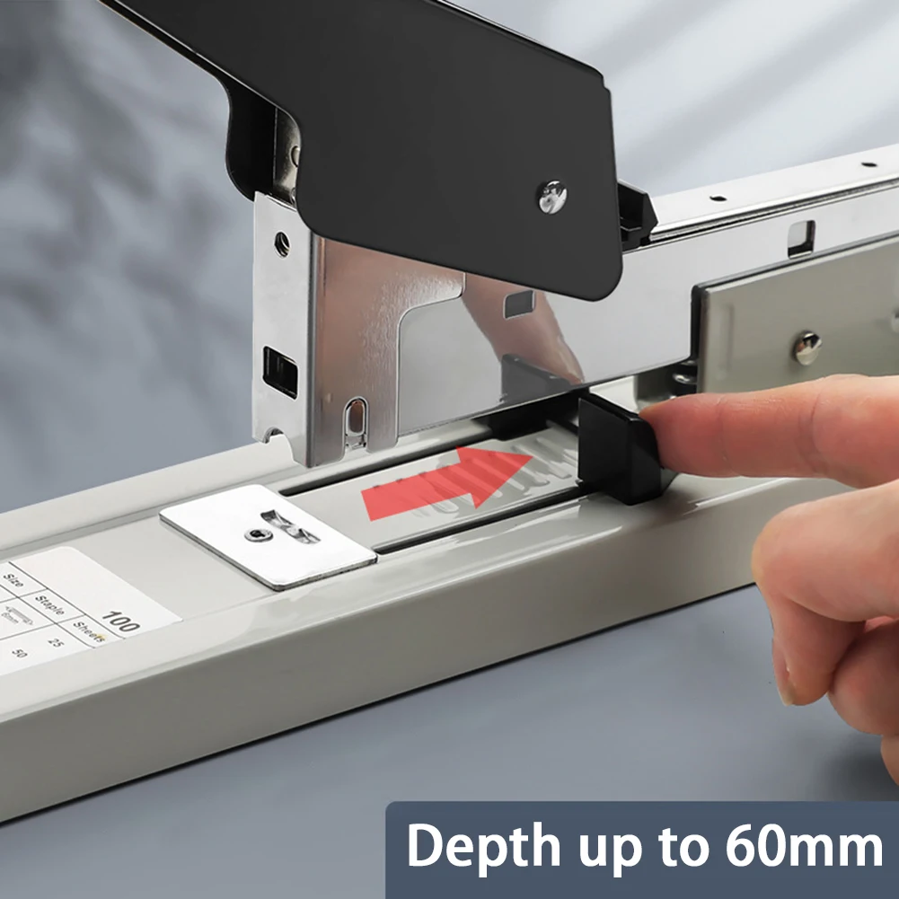 Push Stapler Hand Stapler Metal Stapler Big Heavy Type Metal Stapler Bookbinding Stapling 200 Sheet Capacity Office Tools Fit Sturdy Portable Handhled Staples For Home