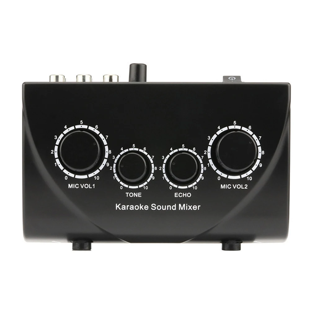 EU Plug Karaoke Sound Mixer With RCA for Company PC TV Speaker Karaoke OK Suara Sistem Echo Mixer