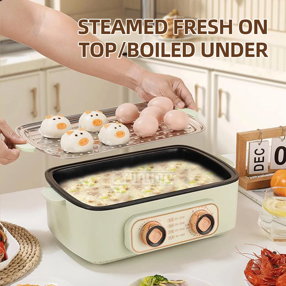 Version Double Knob Food Steamer Household Electric Steamer Three-layer Panela A Vapor Kitchen Cooking Machine ZG-17