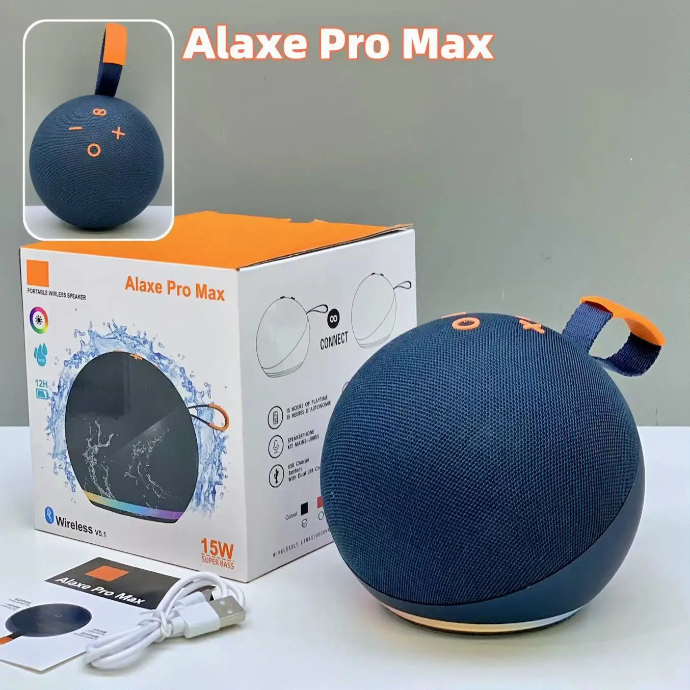 Alaxe Pro Max haut-parleur Bluetooth Echo Dot 5ème génération Bluetooth sans fil extérieure haut-parleur RGB moyen caisson de basses à domicile