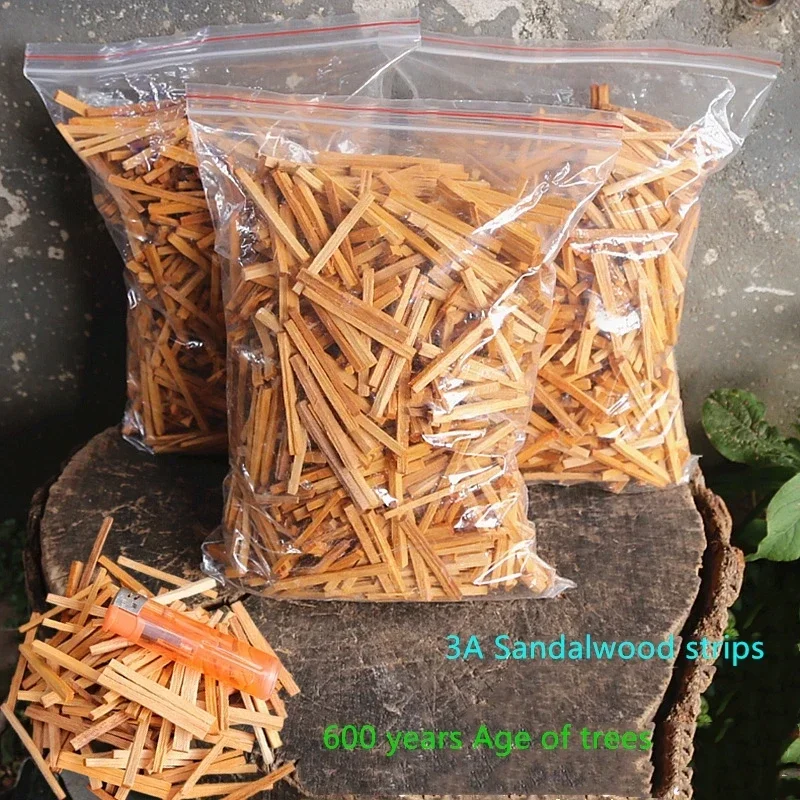 

50g 600-year-old Tree Age 3A Sandalwood Strips Aromatherapy Wood Block DIY Temple Worship Buddha Blessing Indoor Smell Burning
