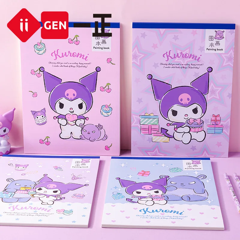 

New Yizhegn Stationery Co-branded Sanrio Anime Kuromi Image Cute Children's Picture Book Kindergarten White Paper Picture Book