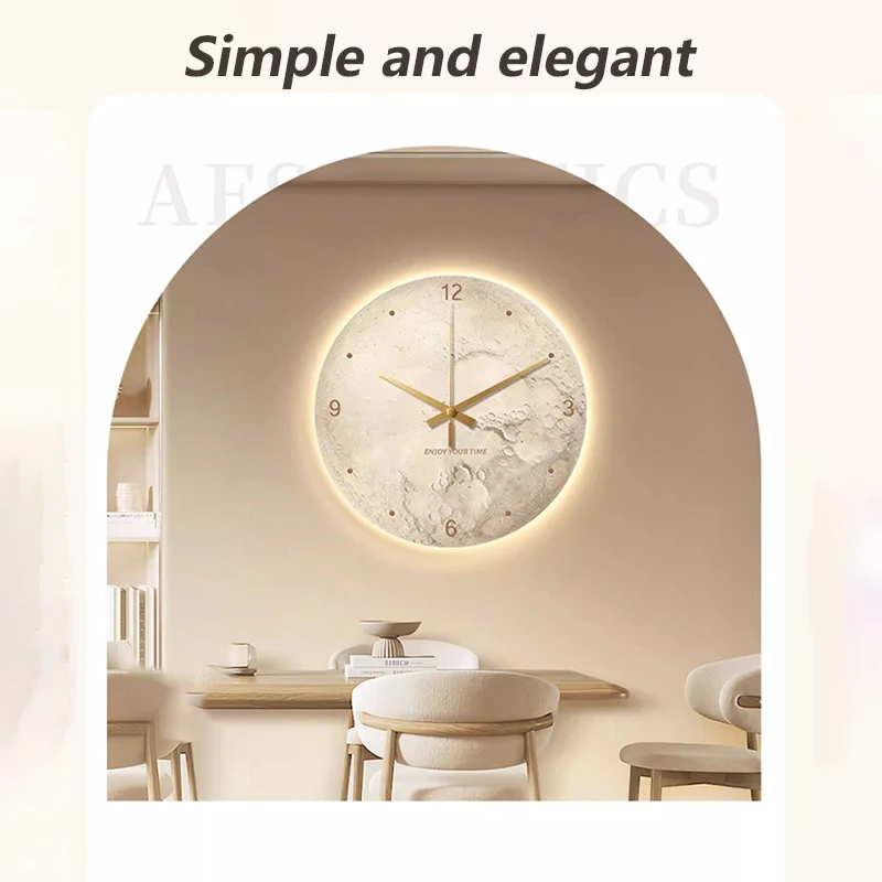 Description Picture 2 of itemLuminous Wall Clocks Modern Living Room Luxury 2025 Wall Clocks Nordic Decoration Clock Room Furniture Clock Rechargeable Decor
