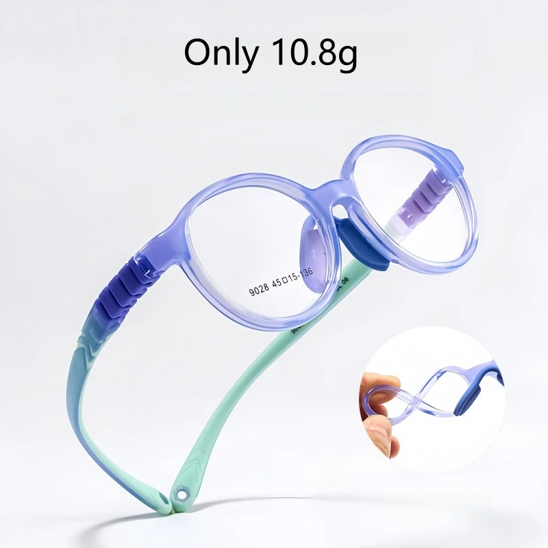 YIMARUILI Ultralight Comfort Children's Eyeglasses Frame Boy Vintage Round Flexible Optical Prescription Kids Eyeglasses Girl