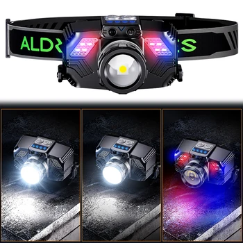 LED Headlamp Rechargeable Headlight Zoomable Flashlight with Motion Sensor Head Lamp for Outdoor Camping Hiking Fishing 3