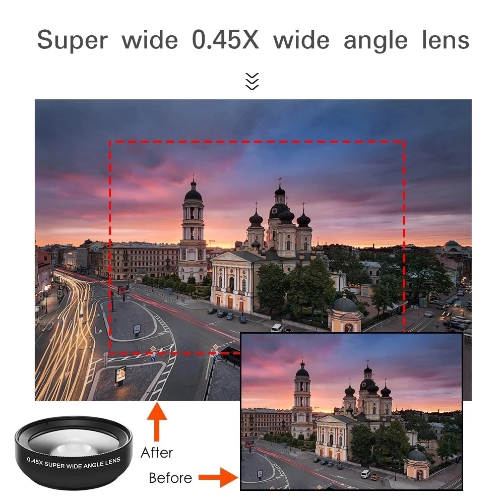 2 인 1 휴대폰 렌즈 유니버설 클립, 37mm 카메라 렌즈, 0.45x 49uv, 초광각 + 매크로 HD 렌즈, 아이폰, 삼성, 안드로이드용