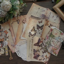 

23pcs Retro Butterfly Map Constellation Design Paper Envelop Tag Creative Craft Paper Background Scrapbooking DIY Gift Use