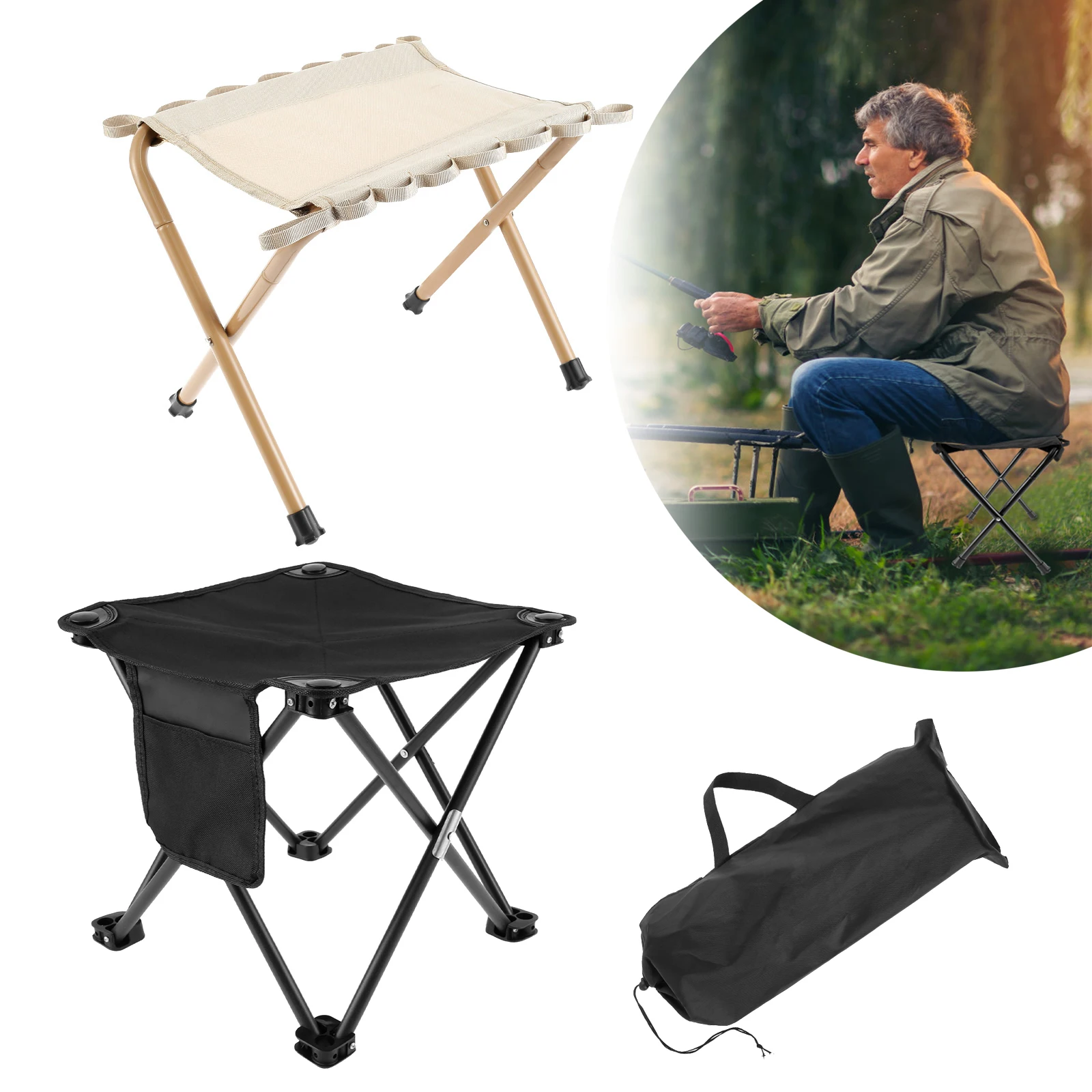 Outdoor Portable Folding Stool Camping Chair Fishing Chair Picnic Seat Tools