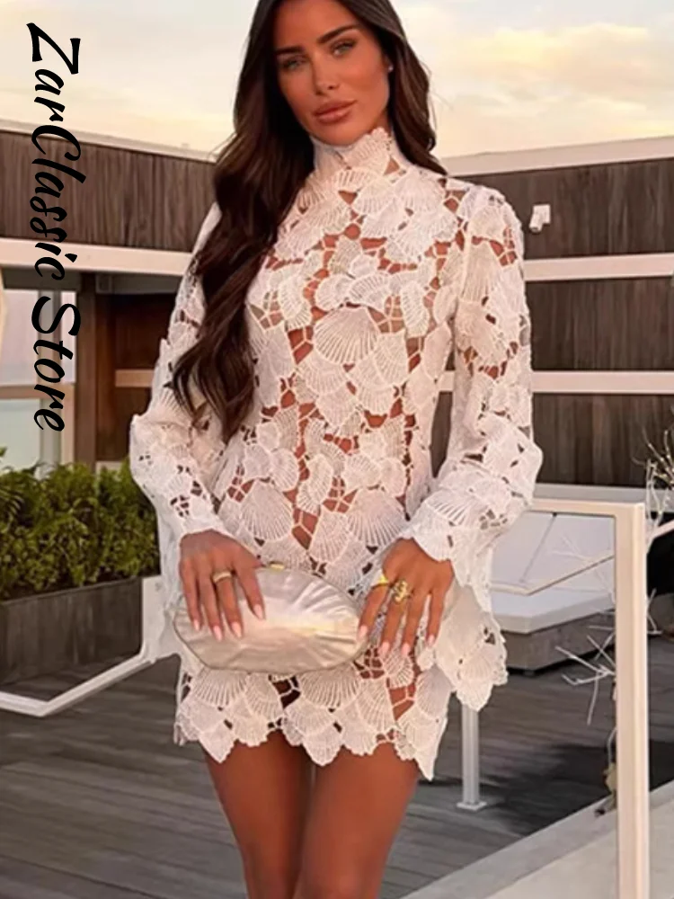 chinese dress ladies Fashion Strap Ruffle Pink Lace Detailed V-Neck Summer Dress – EDITE MODE main image 1