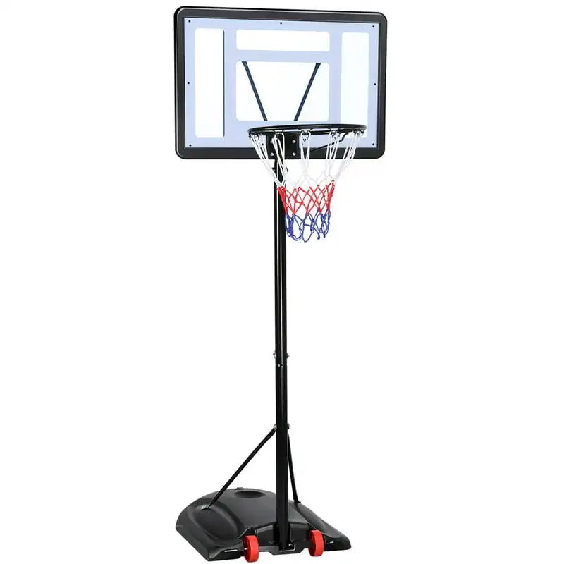 

Easyfashion 7.2 to 9.2 Ft. Height-Adjustable Basketball Hoop, Black