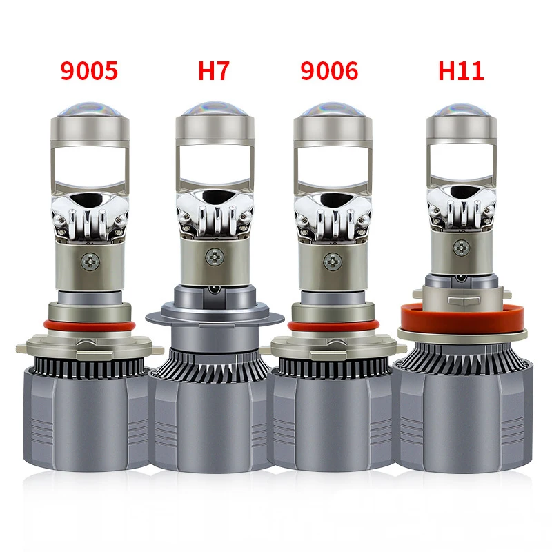 A80 LED 안개등 미니 헤드라이트 전구, 캔버스 자동 프로젝터 렌즈, H4 H7 H11 9005 9006, 범용 자동차 헤드램프, 터보 로우 빔 램프