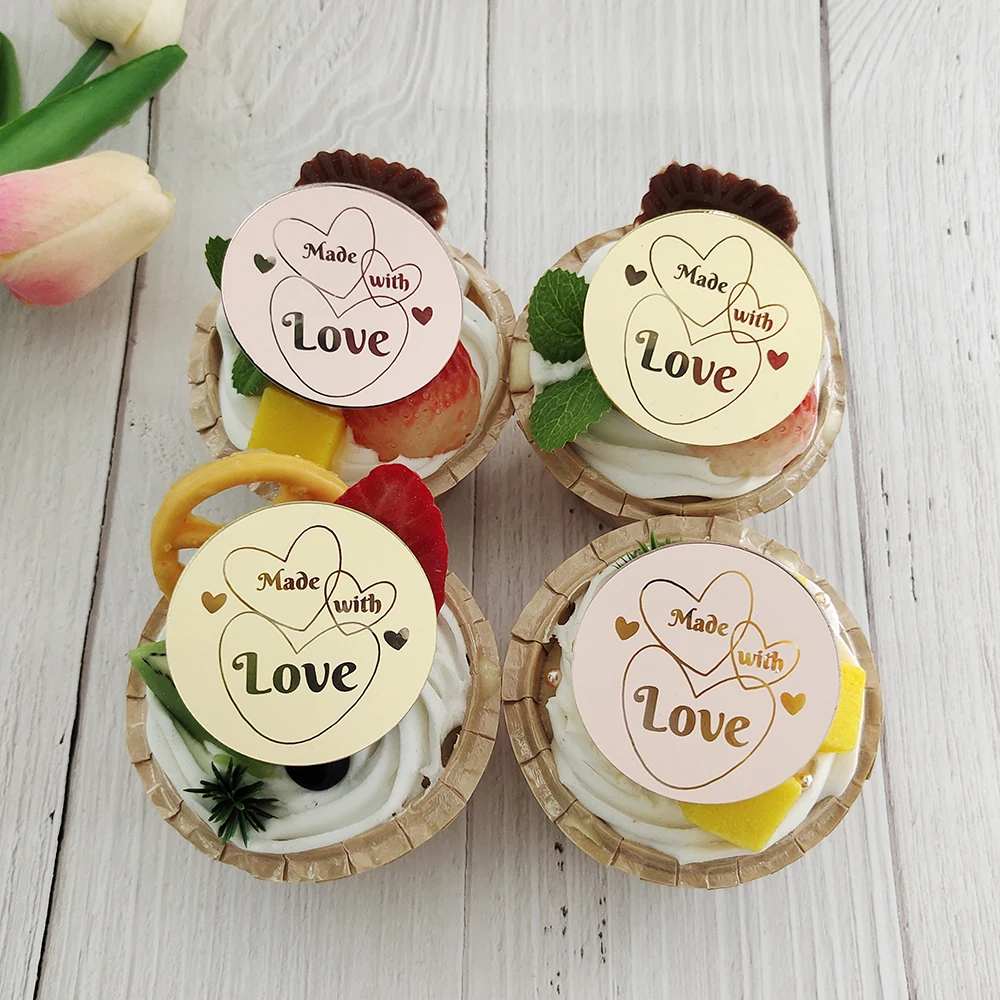 5Pcs Valentine's Day Cupcake Toppers Rose Gold Love Heart Cake Topper Dessert Cake Decoration Valentine's Day Party Baking Tools