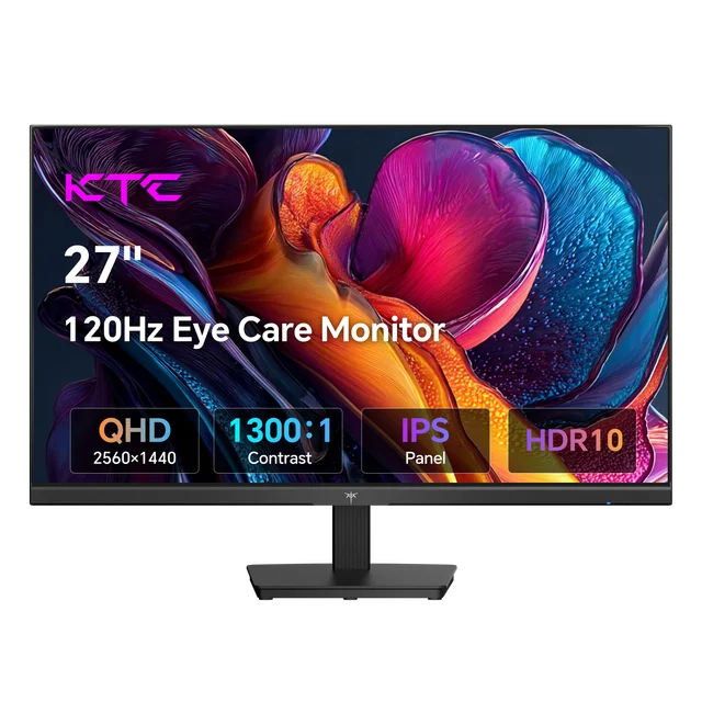 KTC 27 Inch Computer Monitor - QHD (2560 x 1440) Display, Up to 120Hz Monitor, IPS Panel H27D9