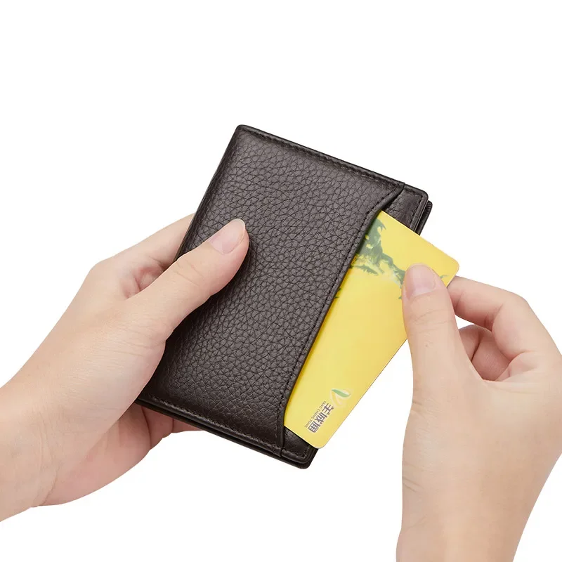 Brand Business Men wallet card holder leather wallet credit card wallet credit card holder card holder card wallet id card case business card holder id card holder document card wallet wallet card bag Genuine Leather Embossing Wallet Bank Credit Card ID Card Holder For Men Gifts