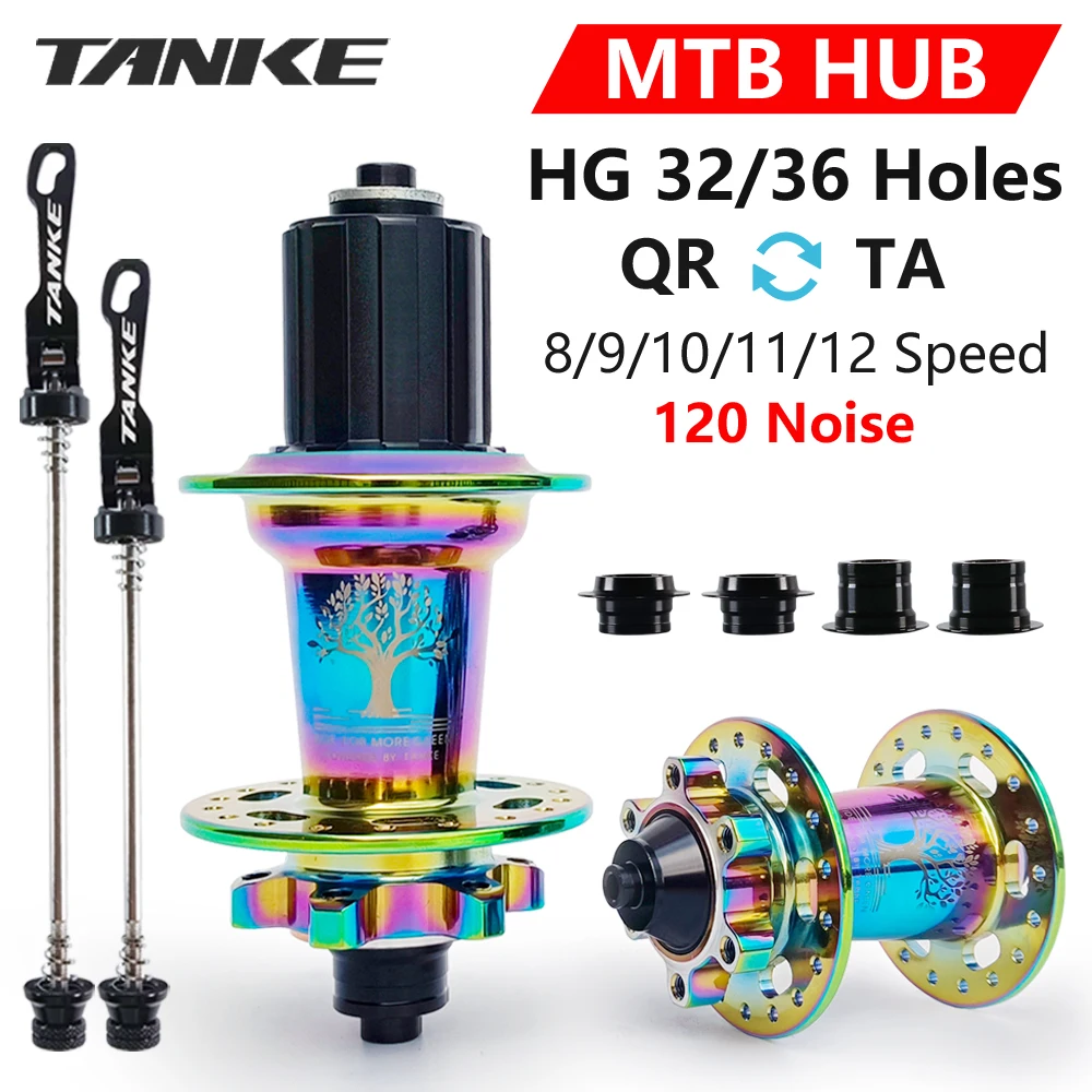 TANKE MTB Hub 32 36 Holes Quick Release Thru axle Exchange Disc Card Brake Bike Hub Front Rear Bicycle Hubs 8 9 10 11 12 Speed