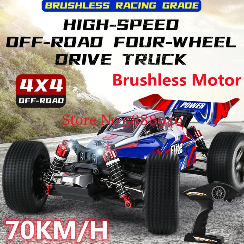 

70KM/H High Speed Off Road Climbing Remote Control Racing Car 2.4G Brushless Motor Independent Suspension LED Headlight RC Car