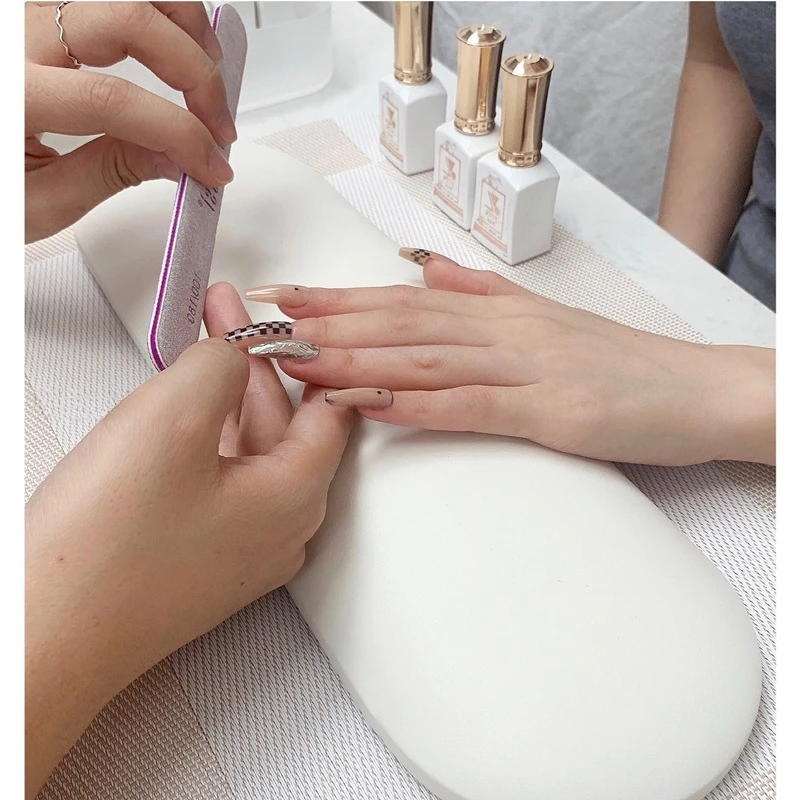 Minimalist PU Nail Hand Pillow Set