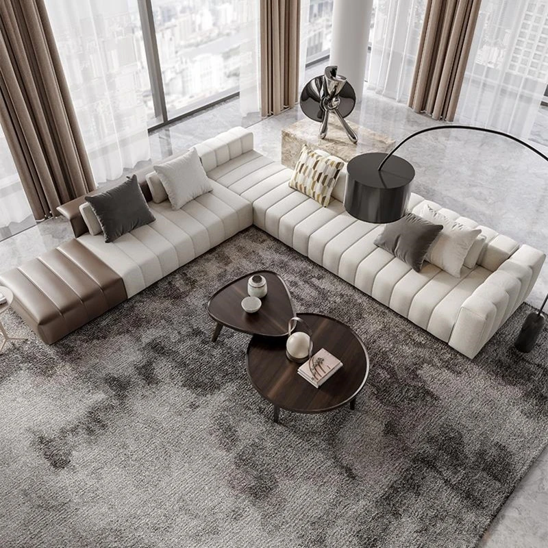 Sofá de tela minimalista de estilo italiano para sala de estar, mueble  plano de esquina grande de lujo, varios asientos| | - AliExpress