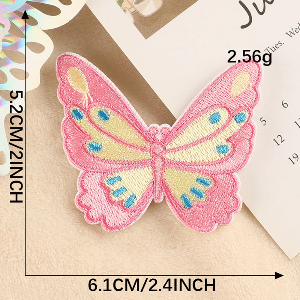 Vibrant Butterfly Self-Adhesive Embroidery Patch for Fashion and Accessories