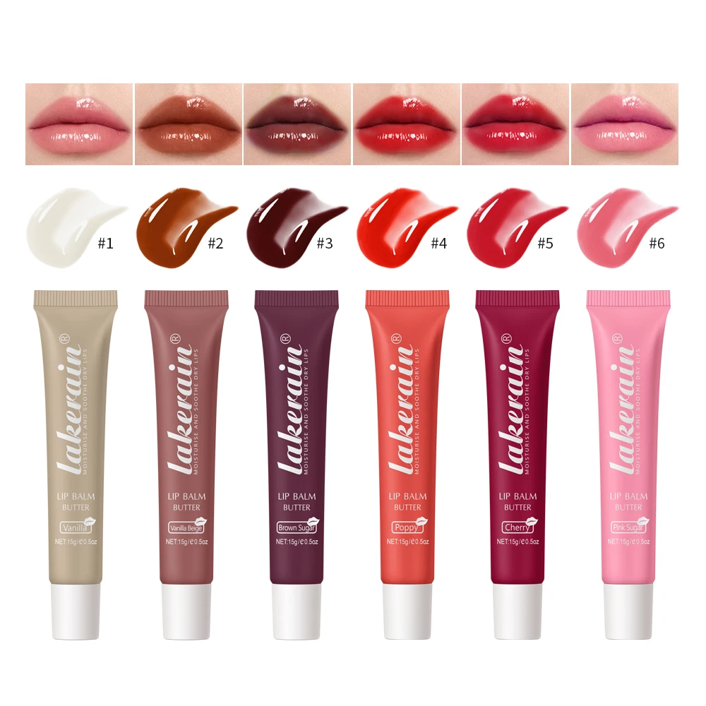 Crystal Lip Balm Butter Soft Tube Moisturizing Lip Gloss Oil Nude Brown Plumping Transparent Lip gloss Beauty Cosmetics Makeup 2