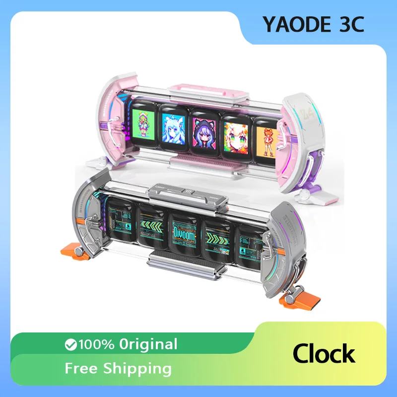 Digital Clock with Smart APP Control, Cyberpunk Tech E-sports Wifi Connect Tabletop Decoration RGB LED Display Gifts for Boys