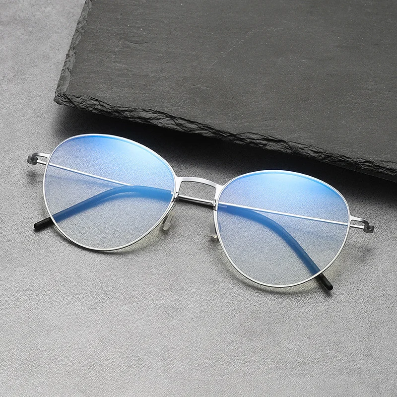 Lightweight Denmark Brand Retro Oval Women's Glasses Frames Men Titanium 5531 No Screw Anti Blue Light Fit Prescription Lenses
