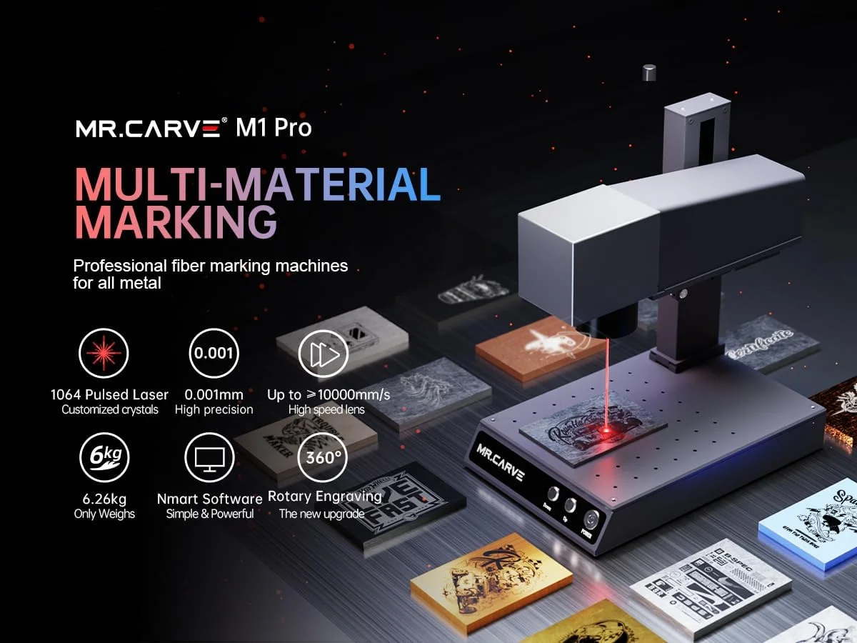 DAJA M1 Pro Fiber Laser Jewelry Cutting and Graving Metallic Laser Printer Marking Name Necklace Machine