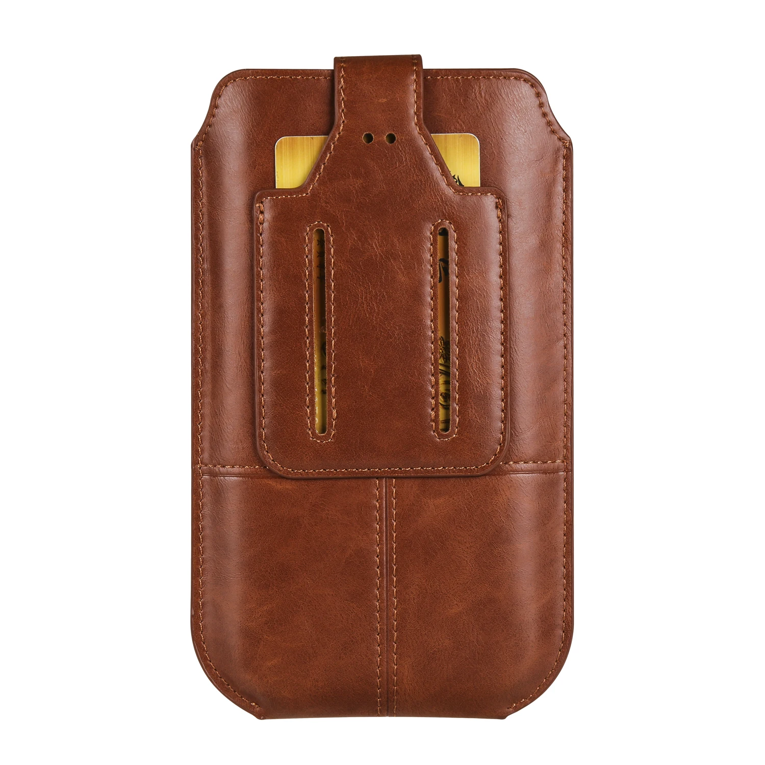 FULAIKATE Crazy Horse 6,1" 6,7" 7,2" Vertikale Handytasche für iPhone14 Plus Hüfttasche für Herren iPhone13 Pro Max Kartentasche – Detail 26