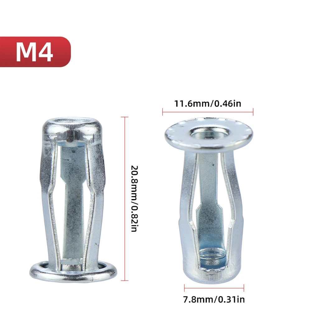 Description Picture 2 of item10pcs/20pcs M4 M5 M6 M8 Jack Nuts Expansion Clamp Petal Rivet Lock Nut Bolt Hollow Wall Iron Aluminum Rivets Riveter Fixed