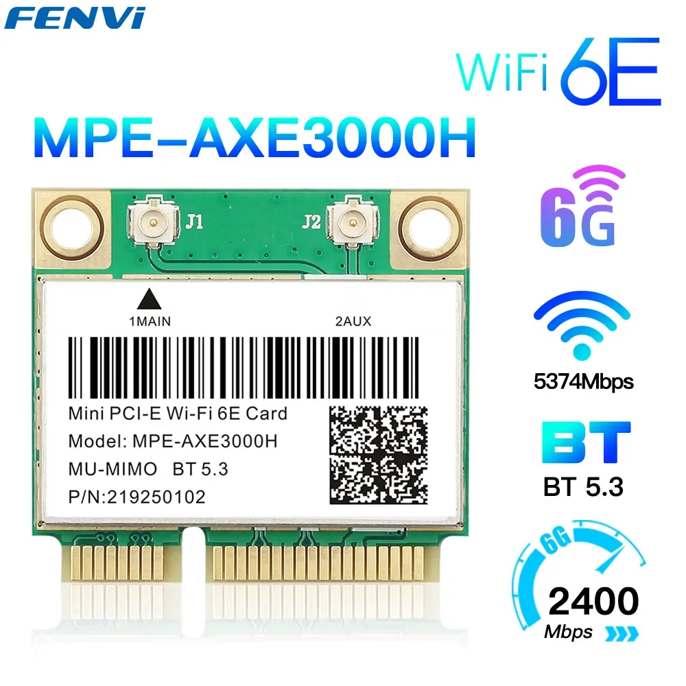 WiFi 6E 5374Mbps AX210 Wireless Mini PCI-E WiFi Card For Bluetooth 5.3 802.11AX 2.4G/5G/6Ghz Wlan Network Card Adapter For Win10