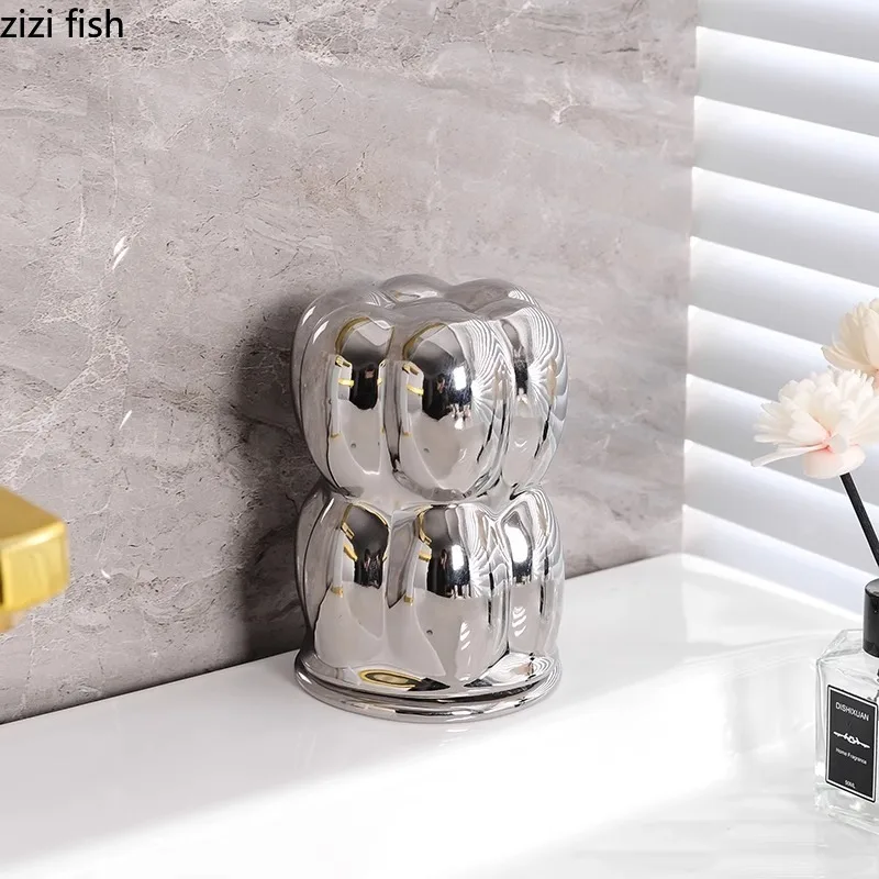 창의적인 세라믹 이쑤시개 상자, 욕실 보관함, 탁상용 치실 상자, 면봉 상자, 가정용 욕실 액세서리