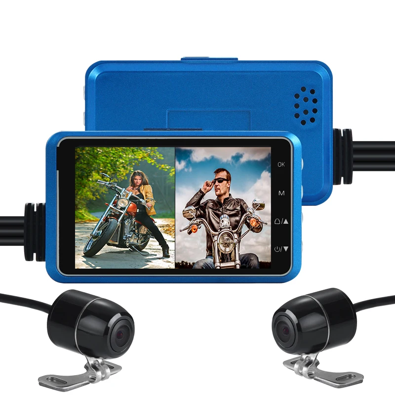 

Горячая Распродажа двухканальная камера для мотоцикла 1080P, фотокамера с G-датчиком, Wi-Fi, GPS