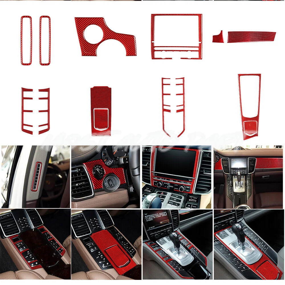 

Carbon Fiber Interior Accessories Kit Cover Trim For Porsche Panamera 2010-2016 14pcs Interior Whole Kit （2 Color）