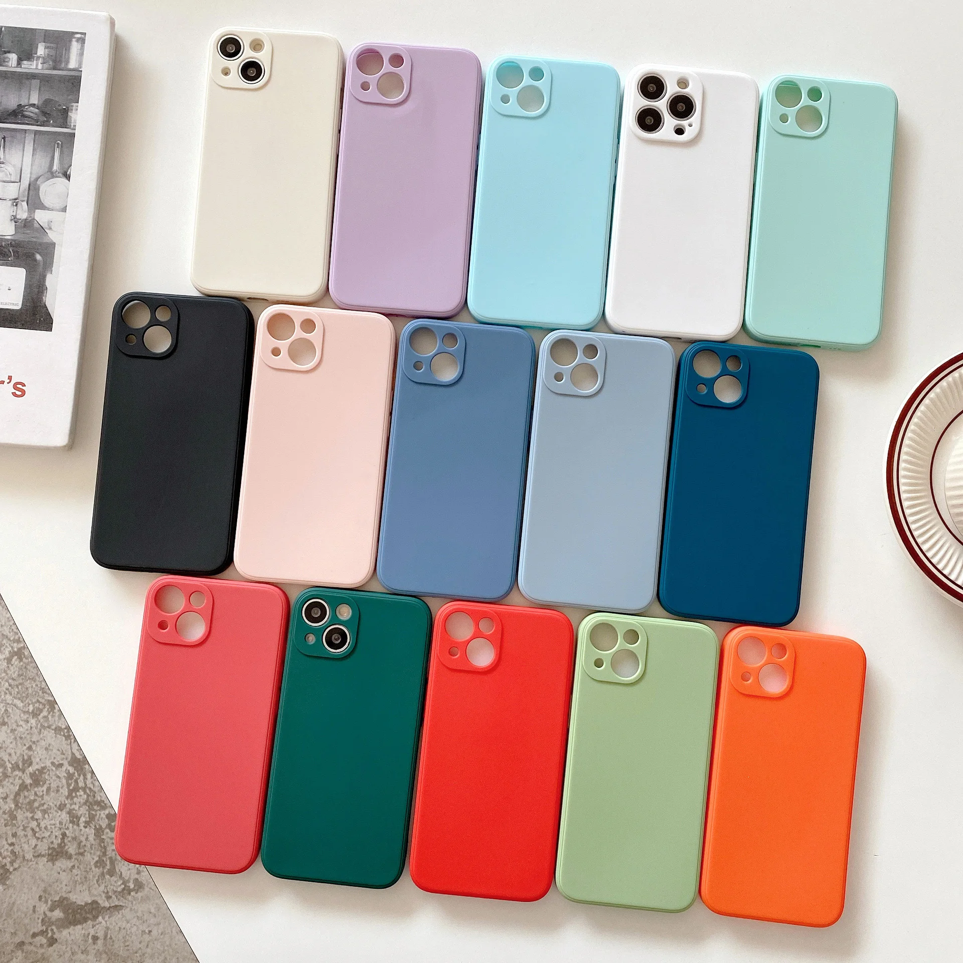 Simple Style Fashion Liquid Silica Gel Phone Case For Iphone 13 12 Mini