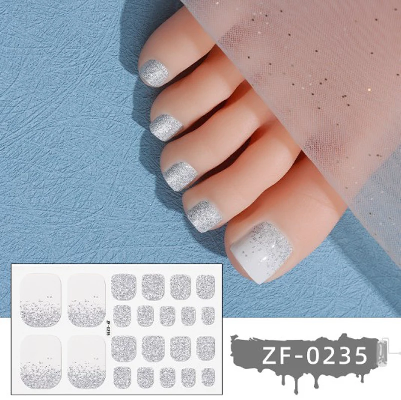 Nail Stickers Nail Art Tools Nail Art Decoration Nail Decals New Nail Polish Film Toenail Stickers Solid Color Glitter Toe Nail Art Sticker DIY Waterproof Adhesive Wraps Decals Decors
